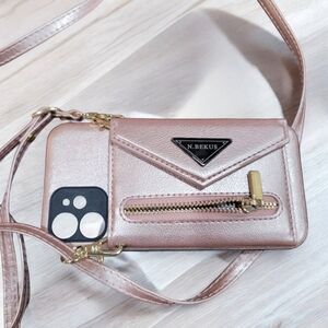 N. Bekus Pink Crossbody Phone Case and wallet